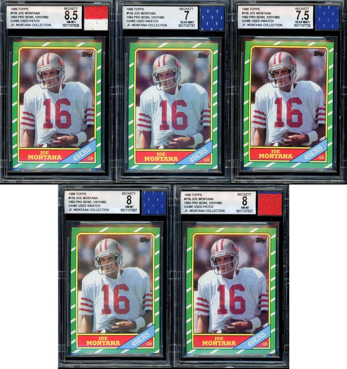 “Montana Collection" – BGS/BAS Graded Cards & Autographs of Joe Montana – (1) Card Per Box