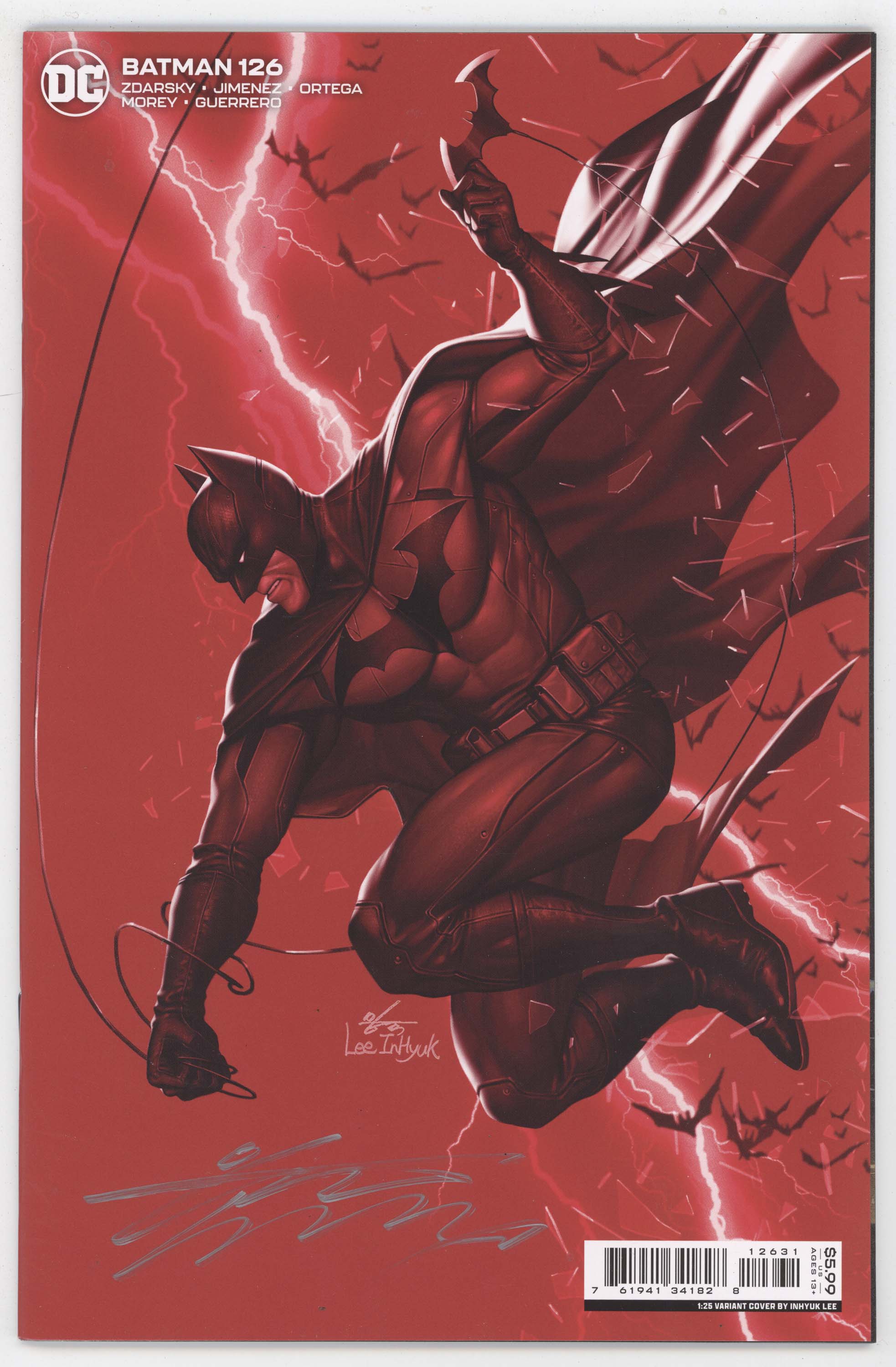 Batman #126 E 1:25 Card Stock Variant Cover D Signed by Inhyuk Lee COA DC