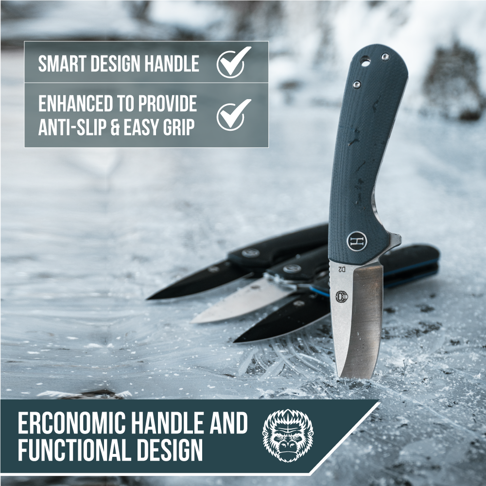 The Peasant Folding Pocket Knife Giftset for Men and Women (Silver and Black)