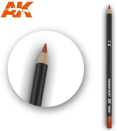AK Interactive 10012 Weathering Pencils: Medium Rust (5/Bx)