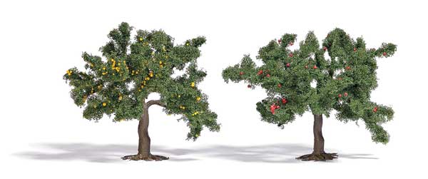 Busch 6849 All Scale Trees with Fruit -- 2-15/16" 7.5cm Tall pkg(2)