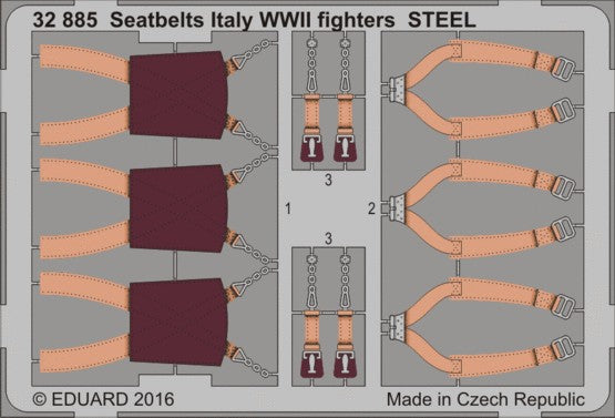 Eduard 32885 1/32 Aircraft- Italy Fighters Steel WWII Seatbelts (Painted)