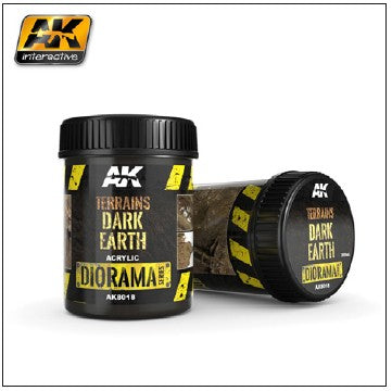 AK Interactive 8018 Diorama Series: Terrains Dark Earth Texture Acrylic 250ml Bottle