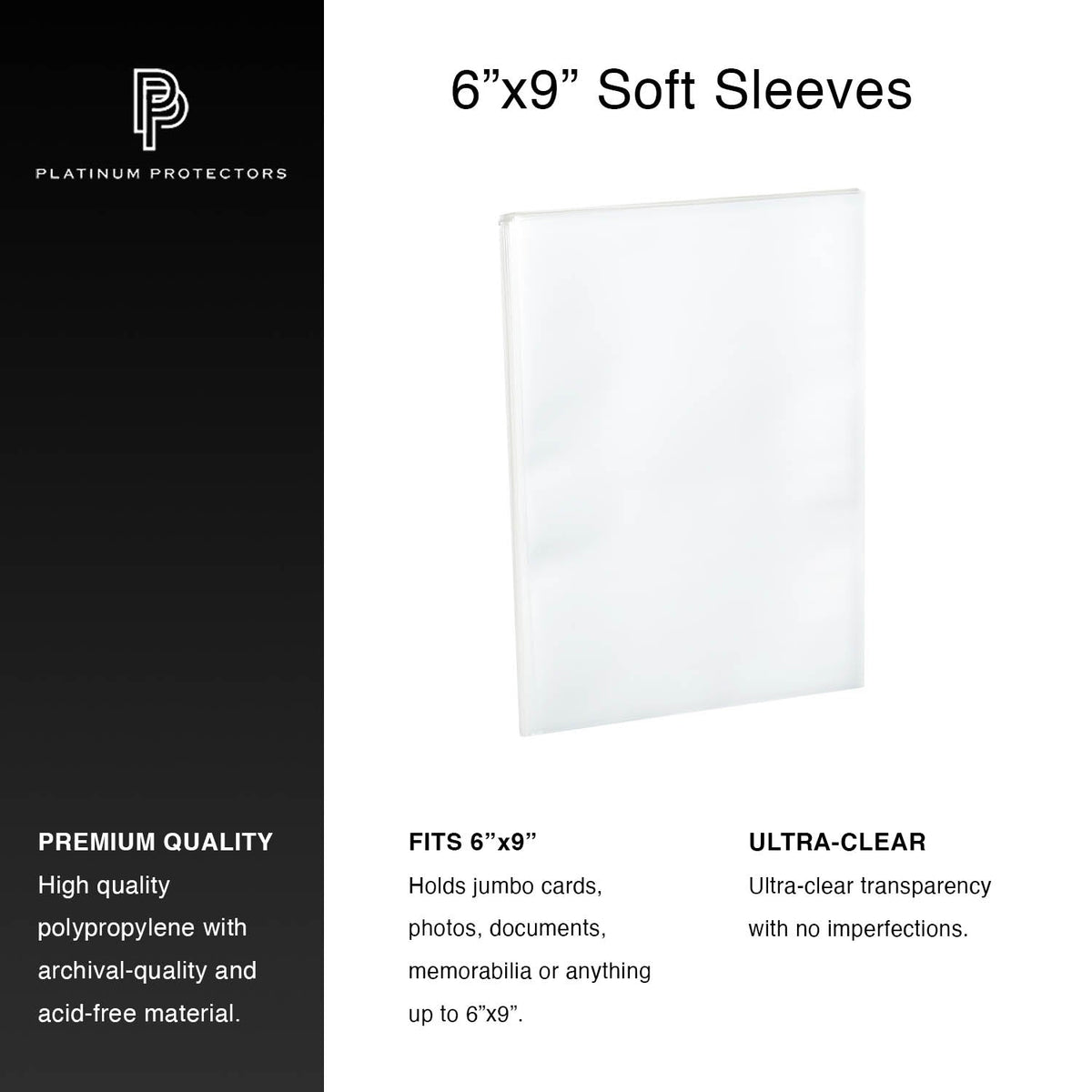 Photocard Sleeves 6" x 9"