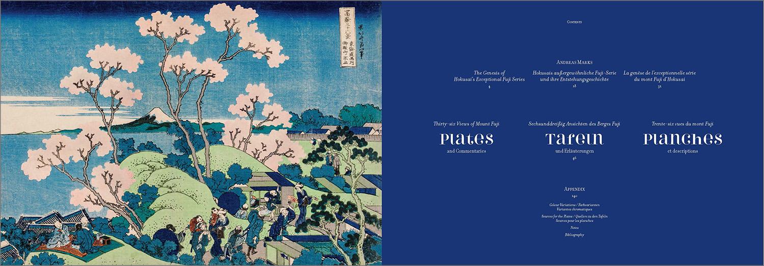 Hokusai. Thirty-six Views of Mount Fuji (German, French, English)
