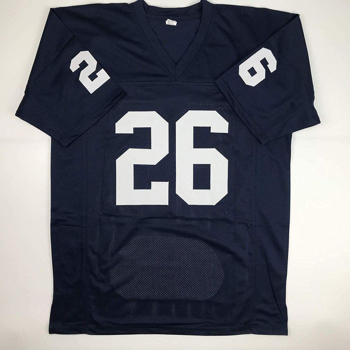 Autographed/Signed Saquon Barkley Penn State Blue Stat College Football Jersey JSA COA