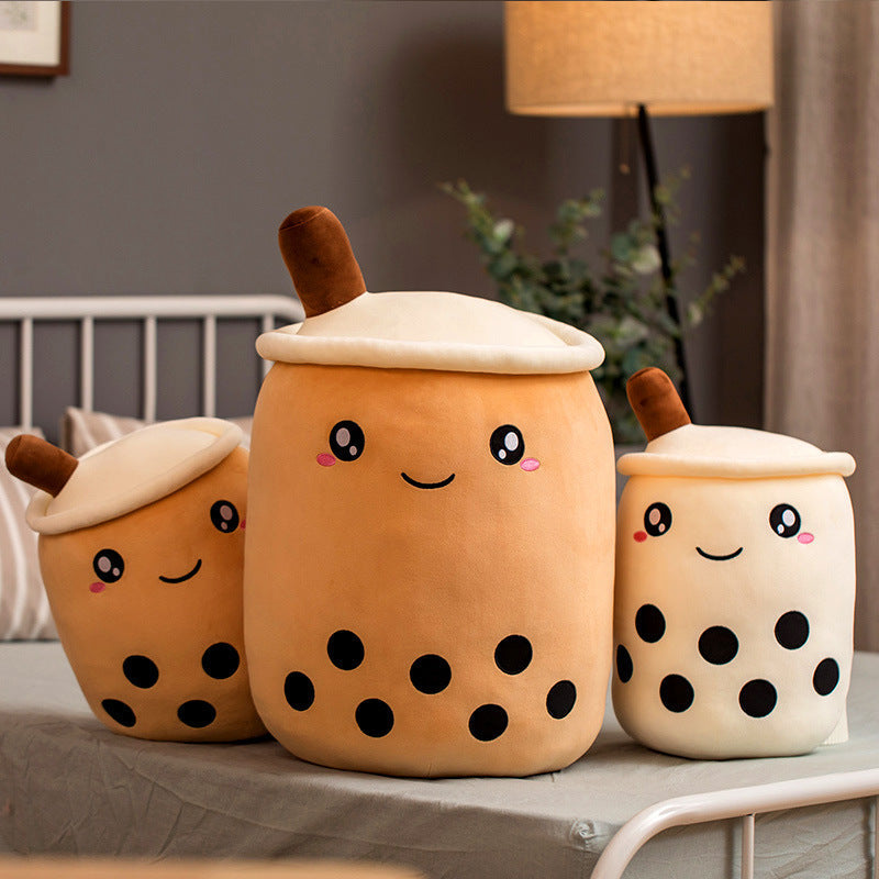 Plush Boba Tea Pillow – Soft Stuffed Bubble Tea Cup Cushion Gift