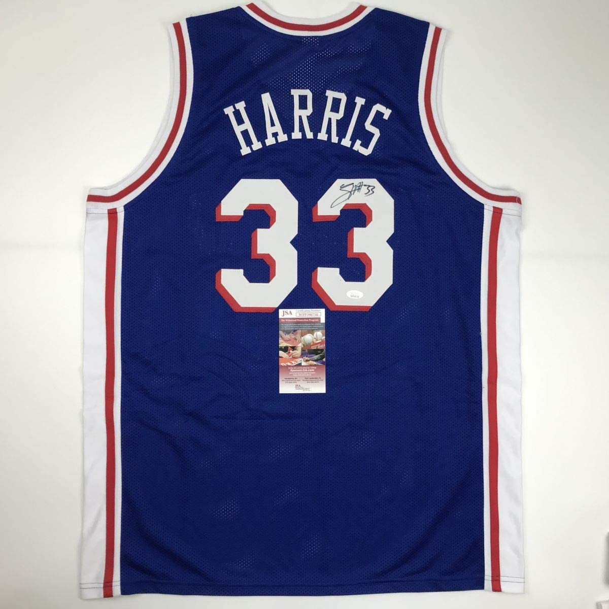 Autographed/Signed Tobias Harris Philadelphia Blue Basketball Jersey JSA COA