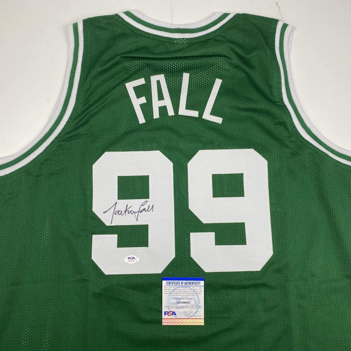 Autographed/Signed Tacko Fall Boston Green Basketball Jersey PSA/DNA COA