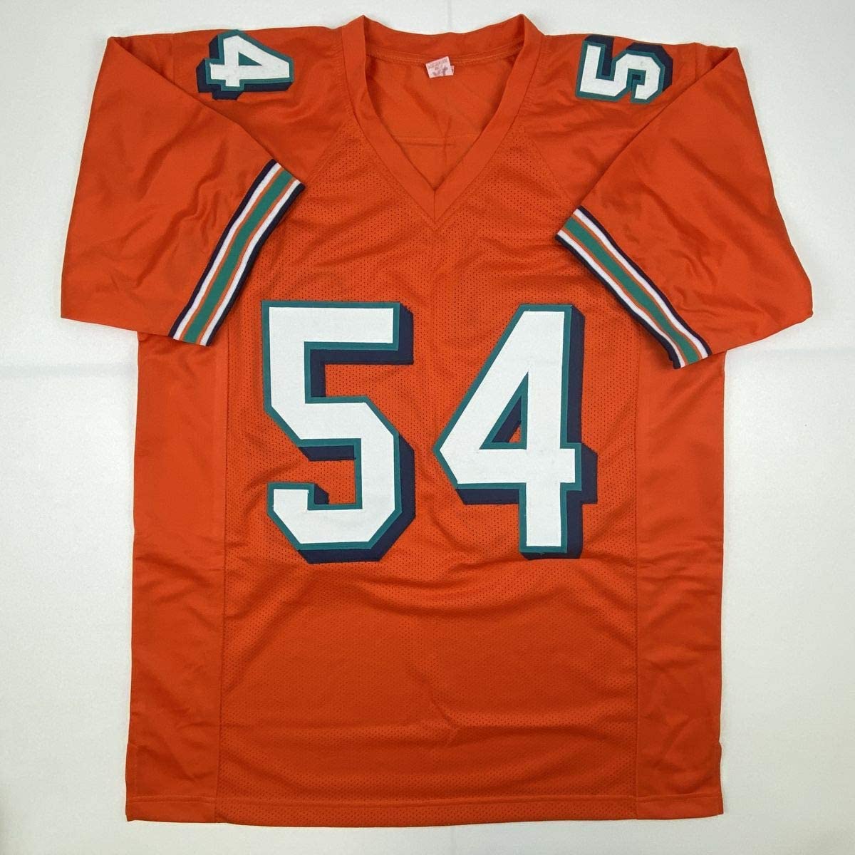 Autographed/Signed Zach Thomas Miami Orange Football Jersey JSA COA