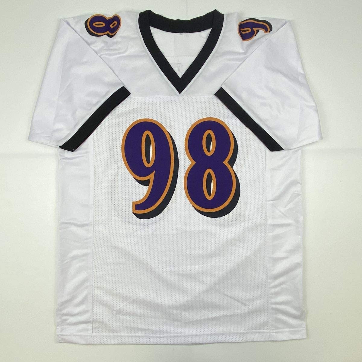 Autographed/Signed Tony Siragusa Baltimore White Football Jersey JSA COA