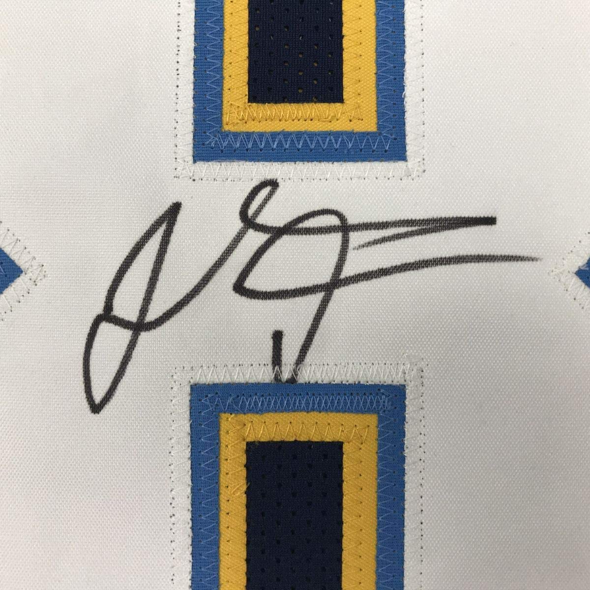 Autographed/Signed Thomas Davis Sr. Los Angeles LA Dark Blue Football Jersey JSA COA