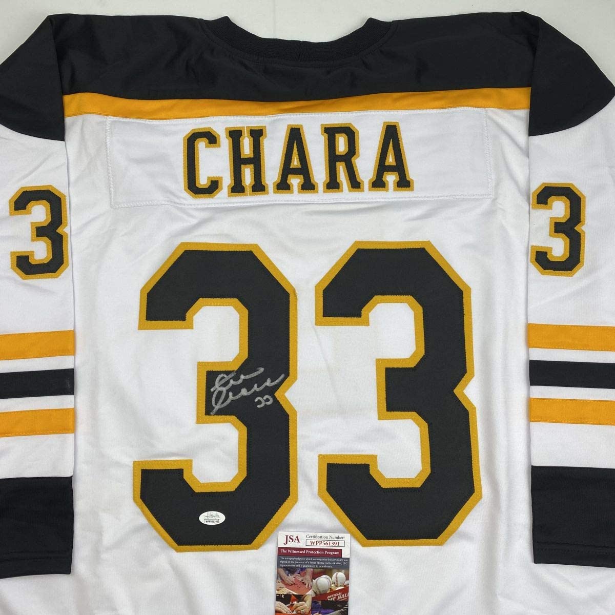 Autographed/Signed Zdeno Chara Boston White Hockey Jersey JSA COA