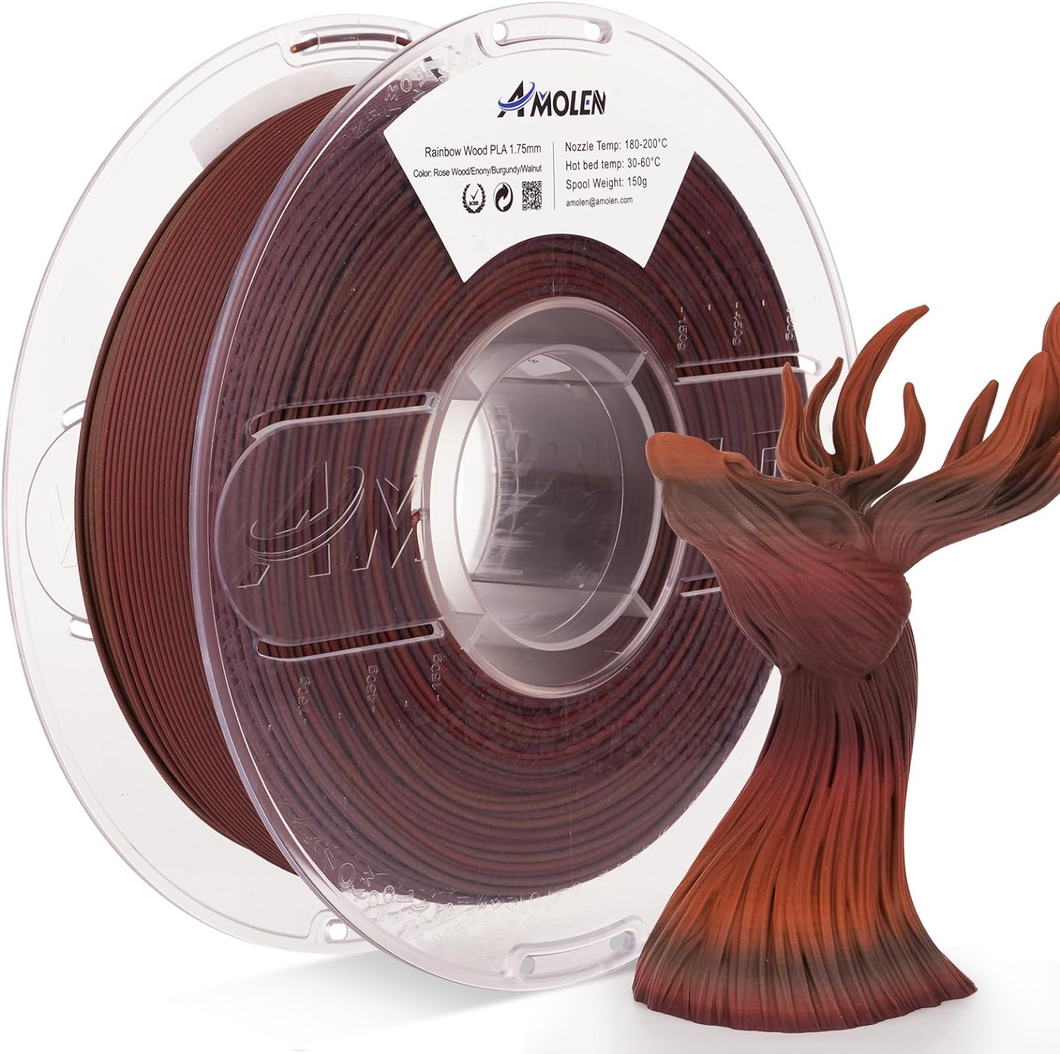 PLA Wood 1.75mm, 1KG/2.2LB