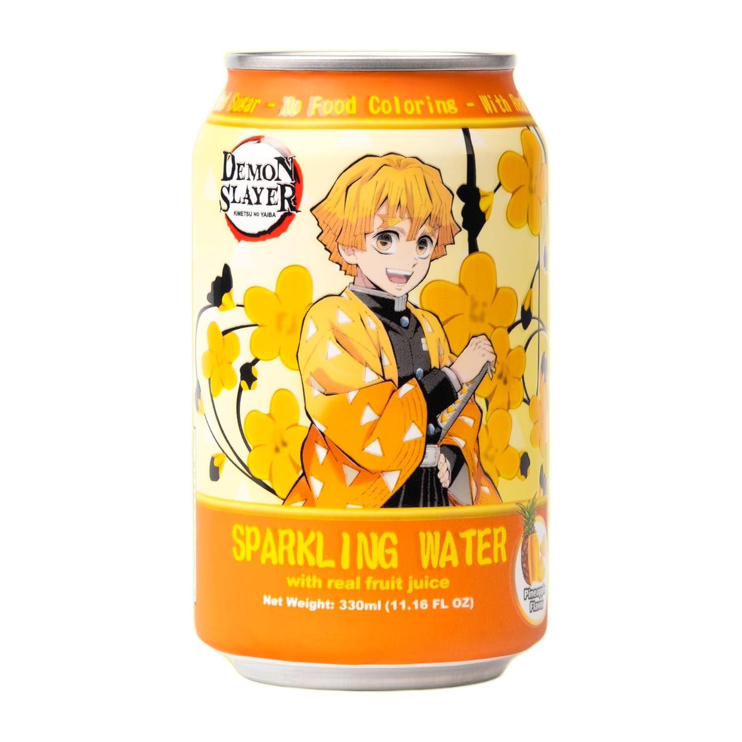 Demon Slayer Pineapple Sparkling Water – 11.16 fl oz (330 ml) Cans – Zenitsu Agatsuma Collectible Anime Drink (1 Can)