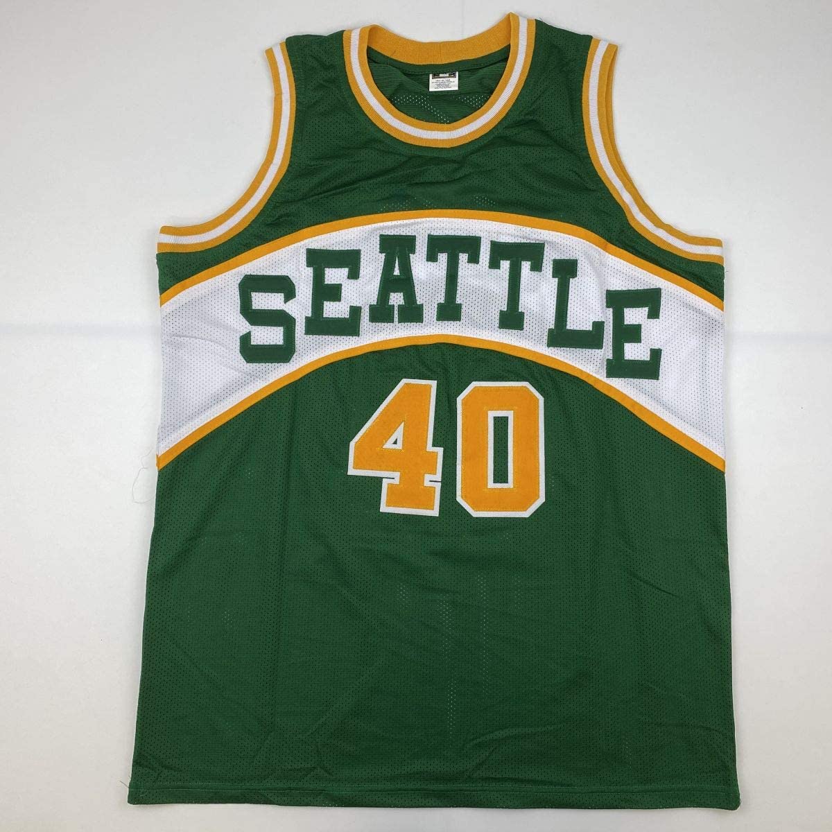 Autographed/Signed Shawn Kemp Seattle Green Basketball Jersey JSA COA