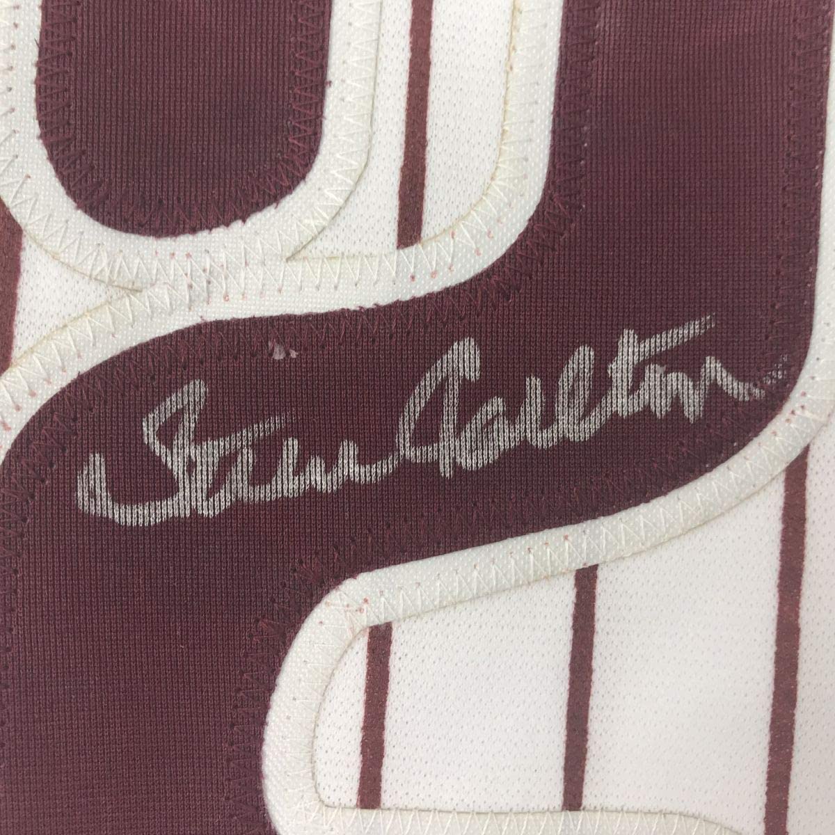 Autographed/Signed Steve Carlton Philadelphia Pinstripe Baseball Jersey JSA COA