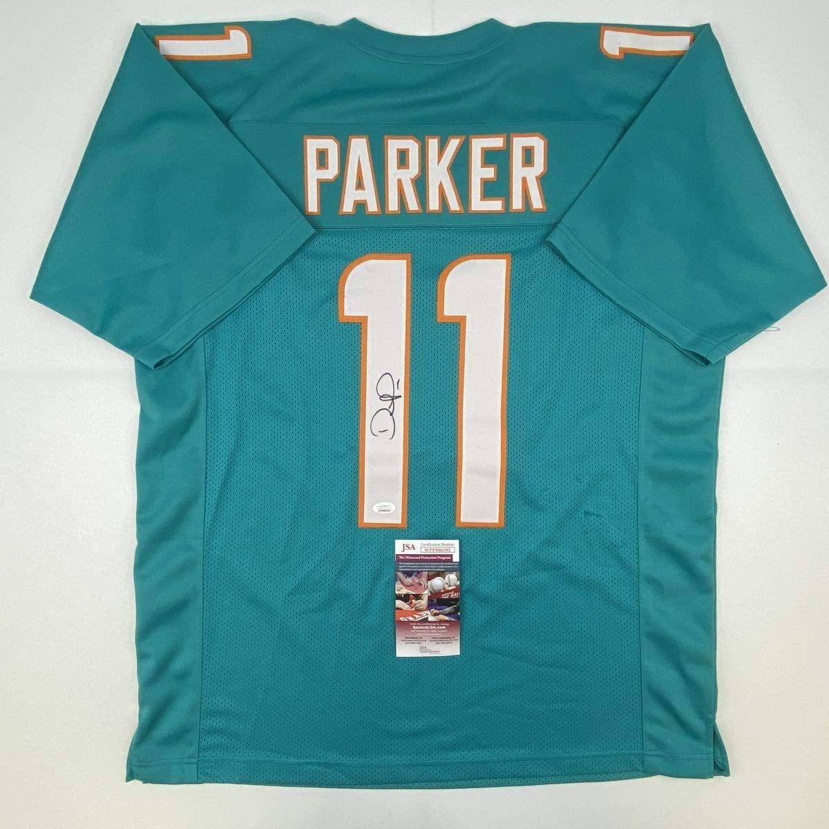 Autographed/Signed Devante Parker Miami Teal Football Jersey JSA COA