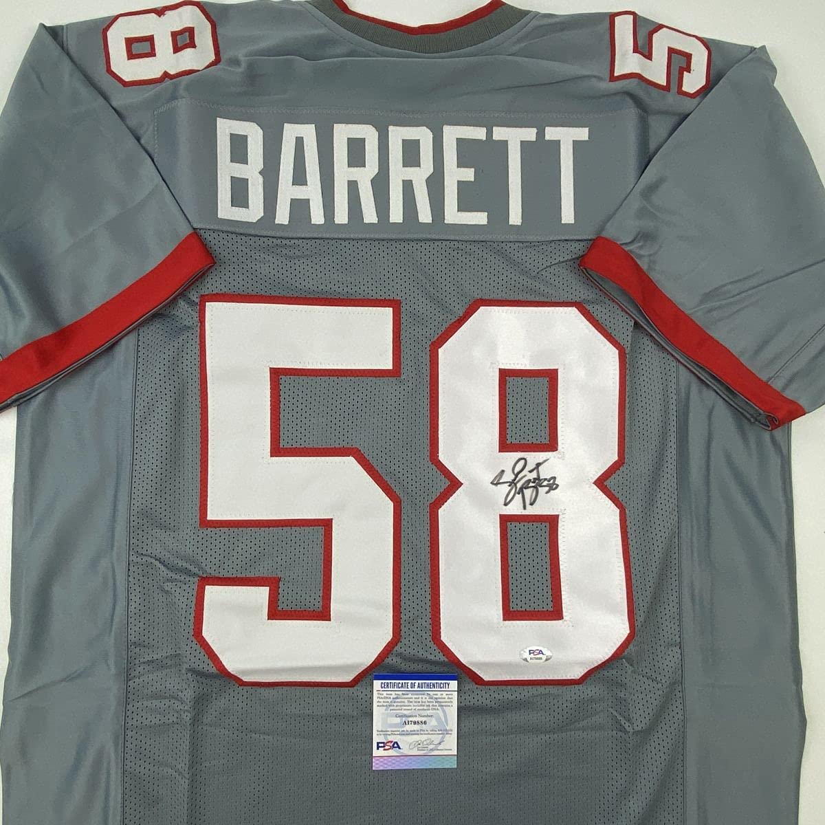 Autographed/Signed Shaquil Shaq Barrett Tampa Bay Pewter Grey Football Jersey PSA/DNA COA