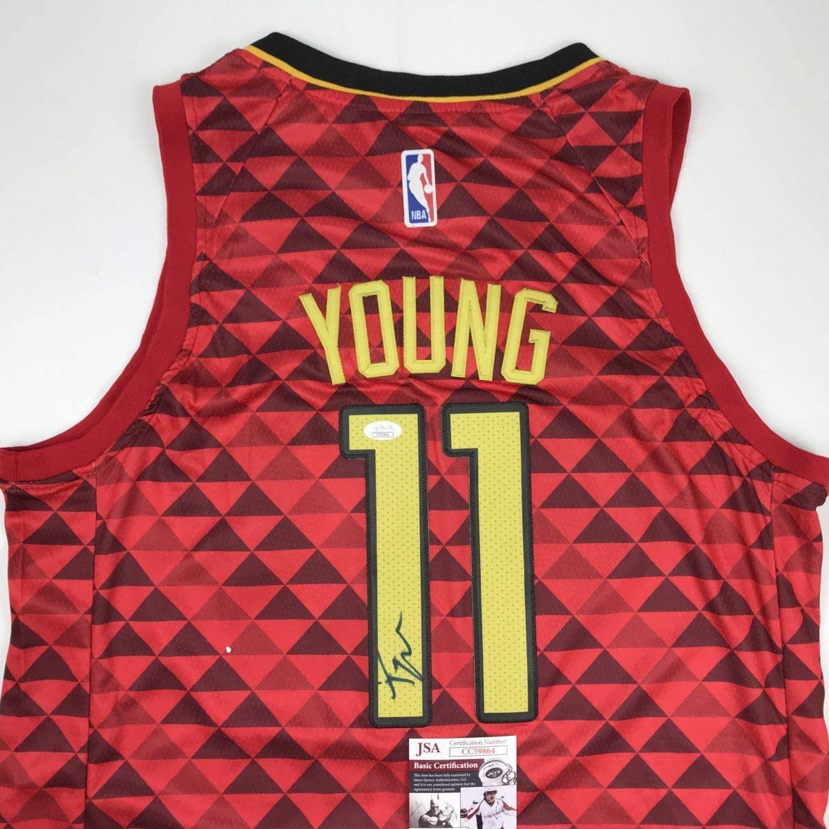 Autographed/Signed Trae Young Atlanta Red Basketball Jersey JSA COA