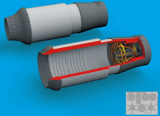 Eduard 648311 1/48 Aircraft- F14A Exhaust Nozzles for TAM (Photo-Etch & Resin)