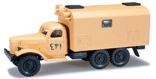 Herpa 744270 HO Scale Zil 157 Truck w/Box Body & Window -- Egyptian Army (tan)
