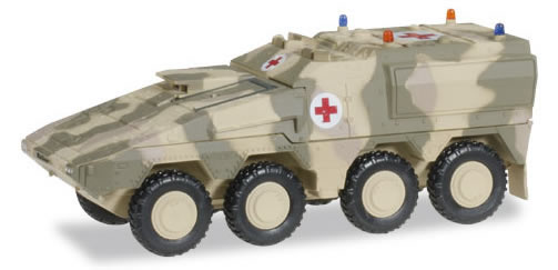 Herpa 745161 HO Scale Boxer Ambulance - Assembled -- Camouflage