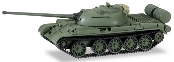 Herpa 745680 HO Scale T-54 Battle Tank - Assembled -- East German Army (green, German Lettering)