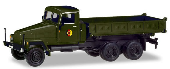 Herpa 746571 HO Scale Ifa G5 3-Way Dump Truck - Assembled -- NVA (green, German Lettering)