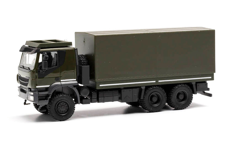 Herpa 746762 1/87 Scale German Army - Iveko Trakker 6X6 Flatbed Truck