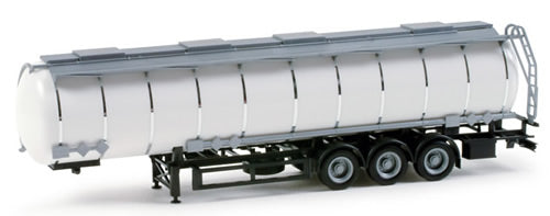 Herpa 75619 HO Scale Trailer -- 3-Axle Tank Trailer (white)