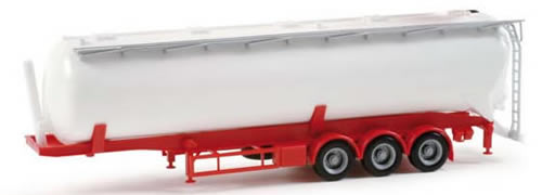 Herpa 75824 HO Scale European Semi-Trailer Only -- Bulk Tanker 60 Cubic Meters Undecorated - White