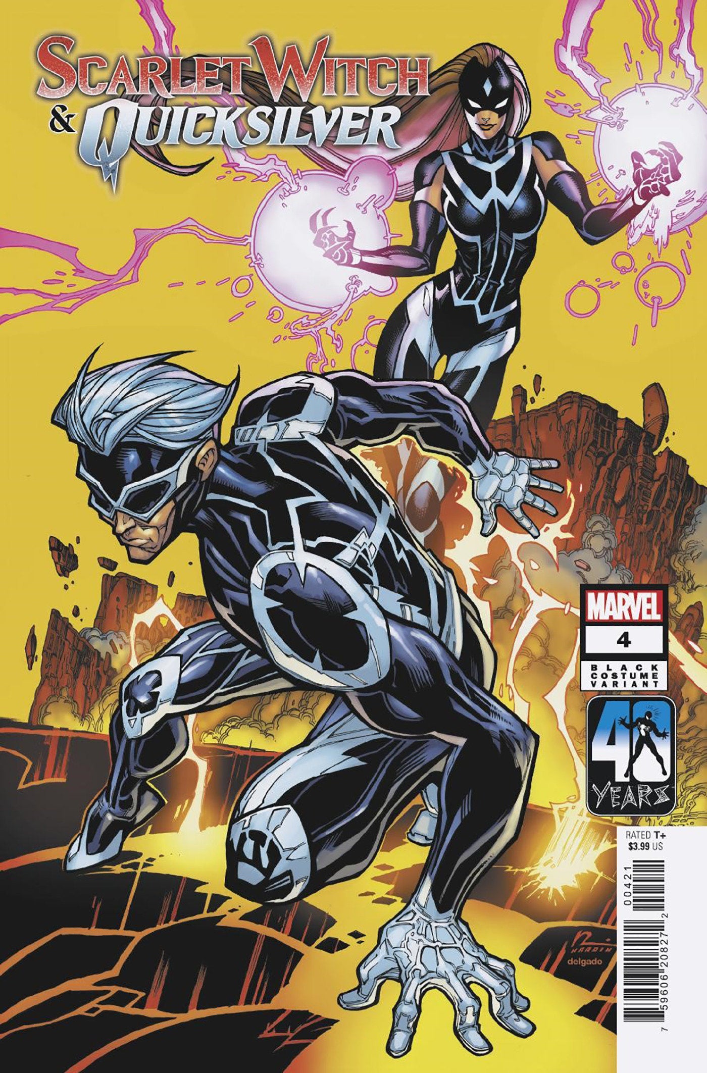 SCARLET WITCH & QUICKSILVER #4 CHAD HARDIN BLACK COSTUME VARIANT  (05/29/2024)