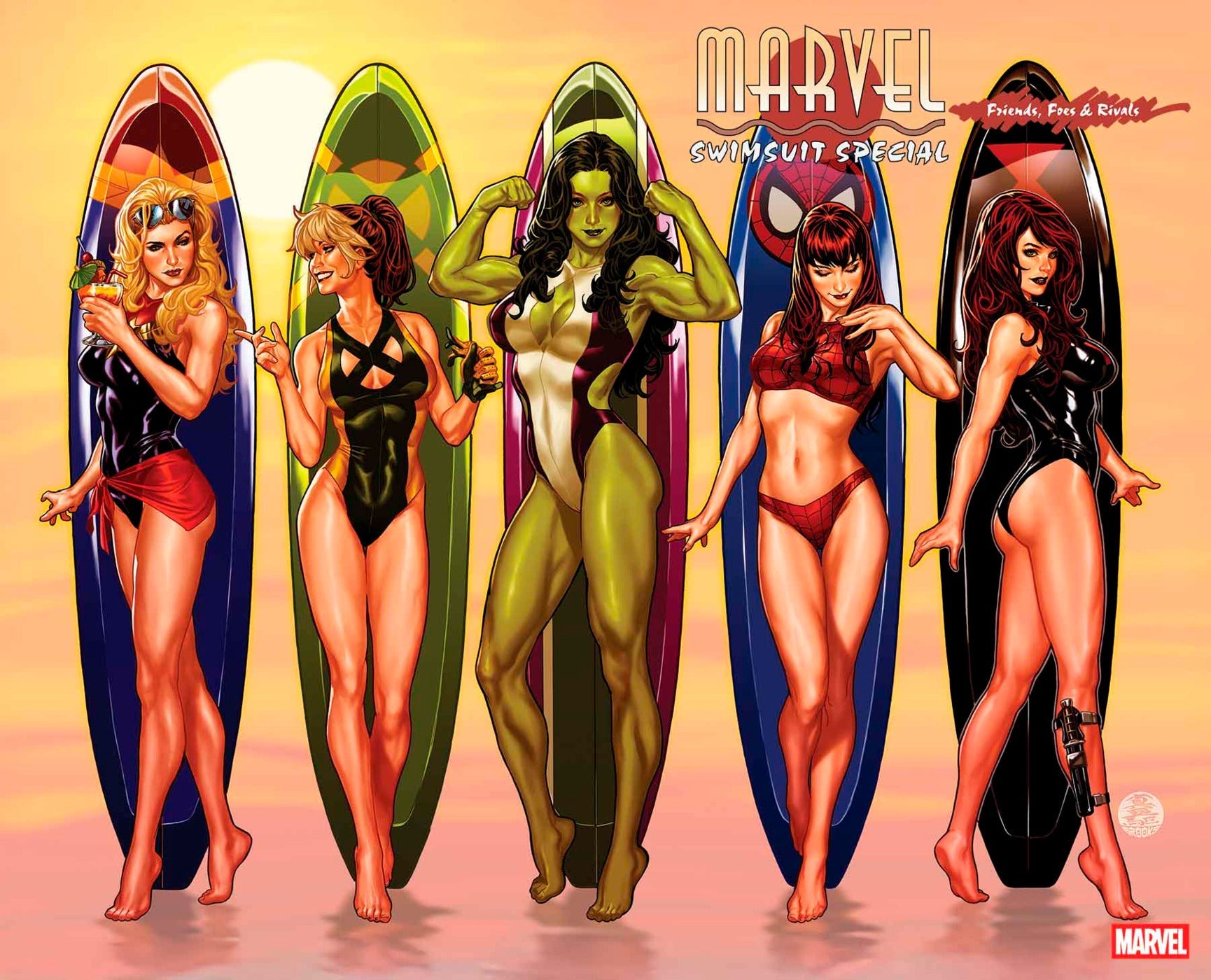 Marvel Swimsuit Special Friends, Foes & Rivals #1 A1 Cover Set Of 9 1:50 1:100 (07/09/2025) Marvel