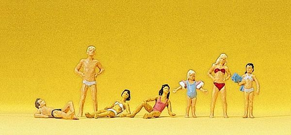 Preiser 10308 HO Scale Recreation & Sports -- Children & Teens at the Pool (7)