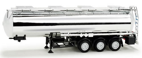 Herpa 76456 HO Scale Tank Semi Trailer - Assembled -- Feldbinder (chrome)