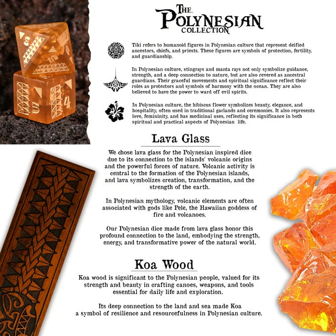 Polynesian Lava Glass Dice Set - Dice Around the World Collection
