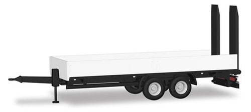 Herpa 76913 HO Scale Utility Trailer with Sides and Ramps - Assembled -- Undecorated