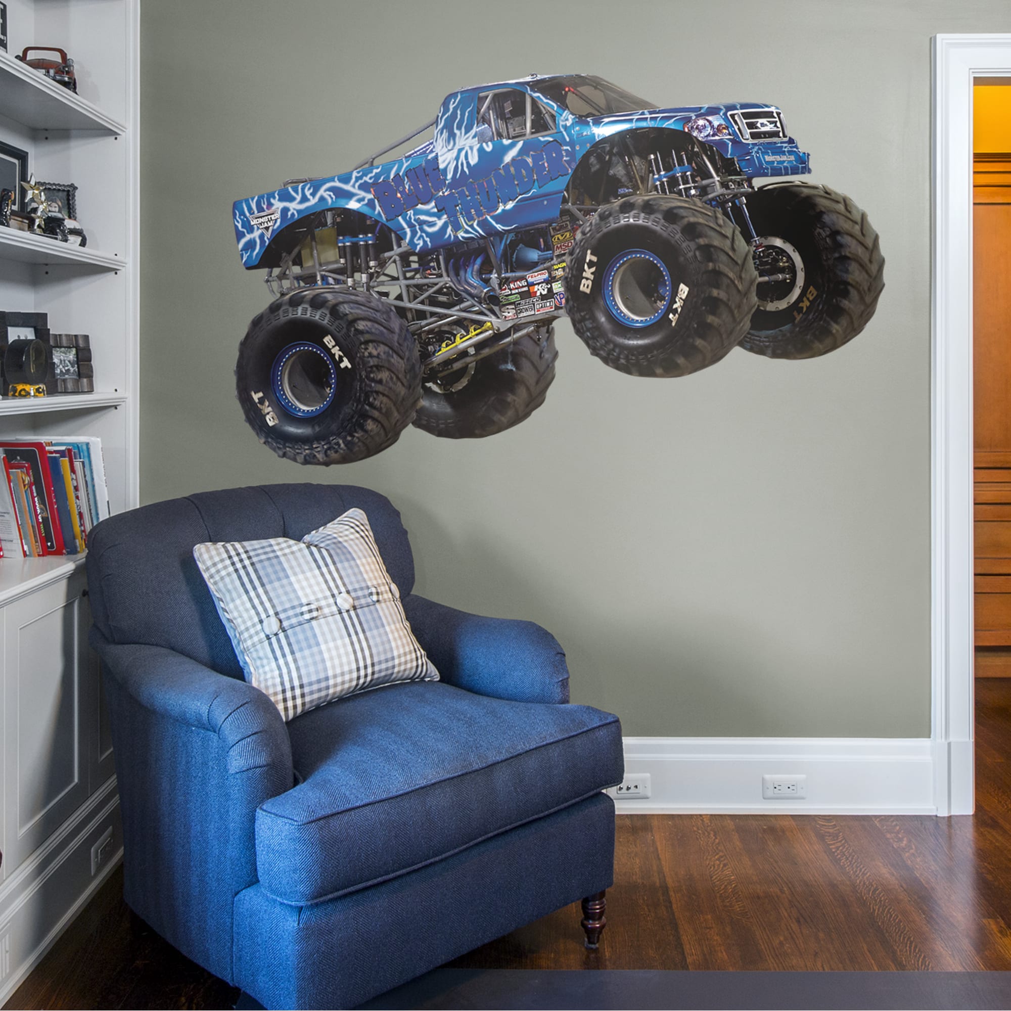 Blue Thunder - RealBig Collection - Official Monster Jam - Reusable Vinyl Wall Decals