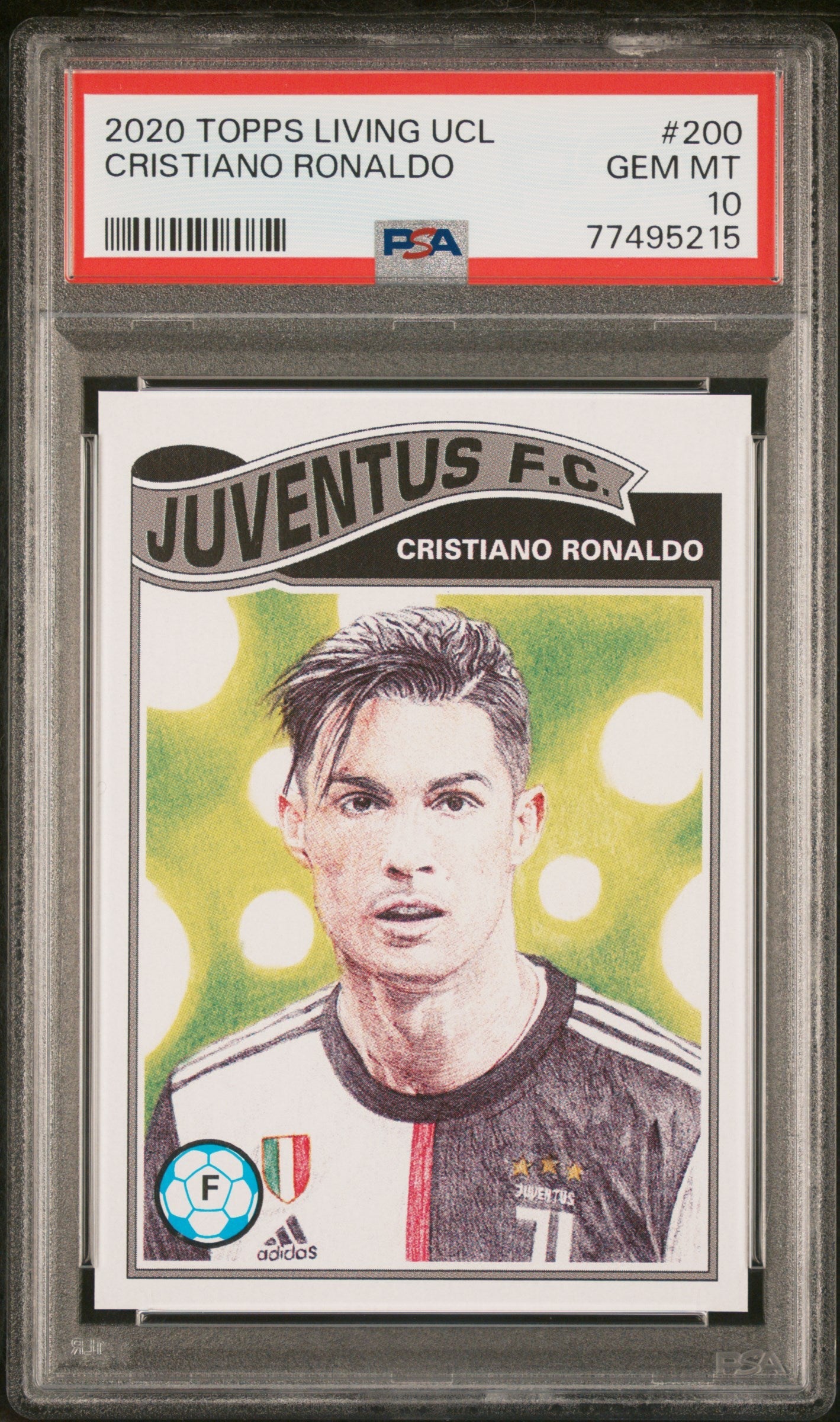 Graded 2020 Topps Living Cristiano Ronaldo #200 UEFA Champions League