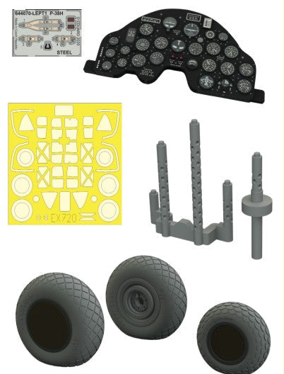 Eduard 644083 1/48 Aircraft- P38H LooKplus for TAM (Mask, Photo-Etch & Resin)