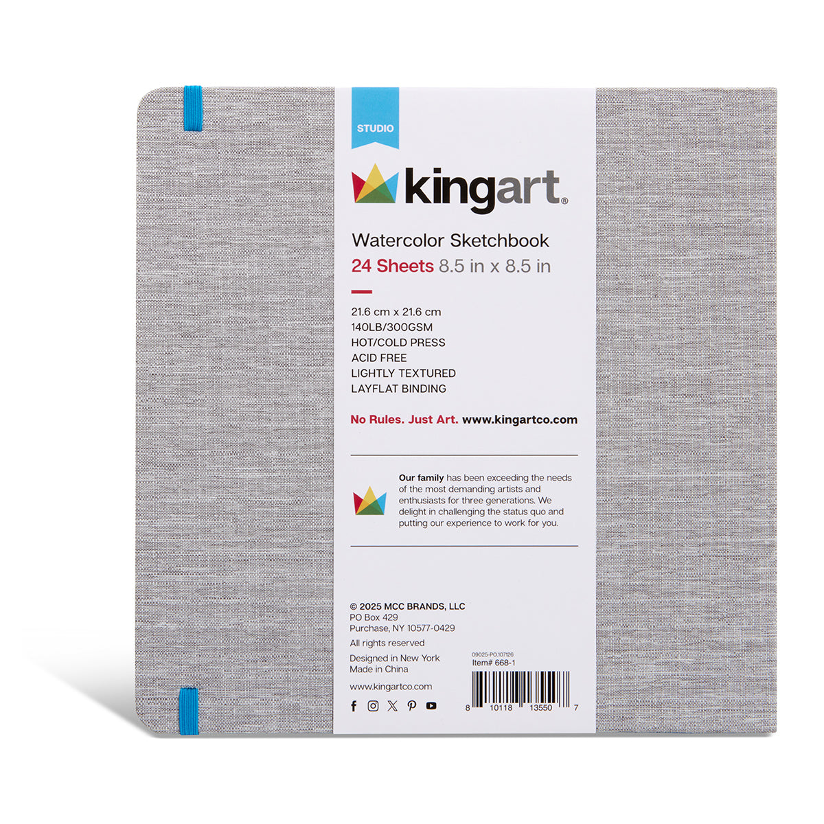 Hardcover Watercolor Paper Sketchbook 8.5x8.5 24 Pages