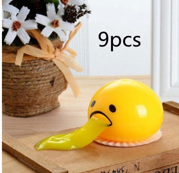 Funny Vomiting Egg Yolk Toy – Stress Relief Squishy Prank Gift