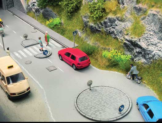 Noch 14388 HO Scale Traffic Island Set - Laser-Cut Minis Roundabout and Islands