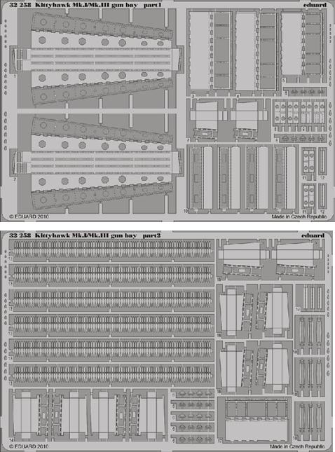 Eduard 32258 1/32 Aircraft- Kittyhawk Mk I/III Gun Bays for HSG