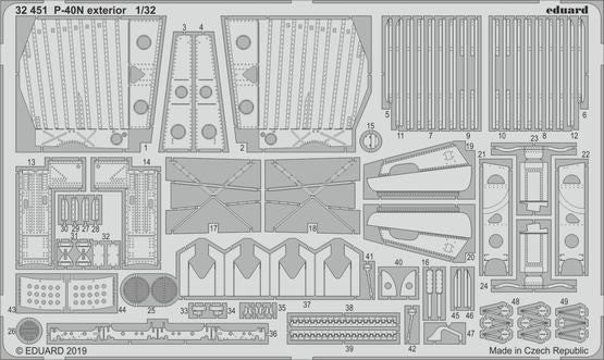 Eduard 32451 1/32 Aircraft- P40N Exterior for TSM