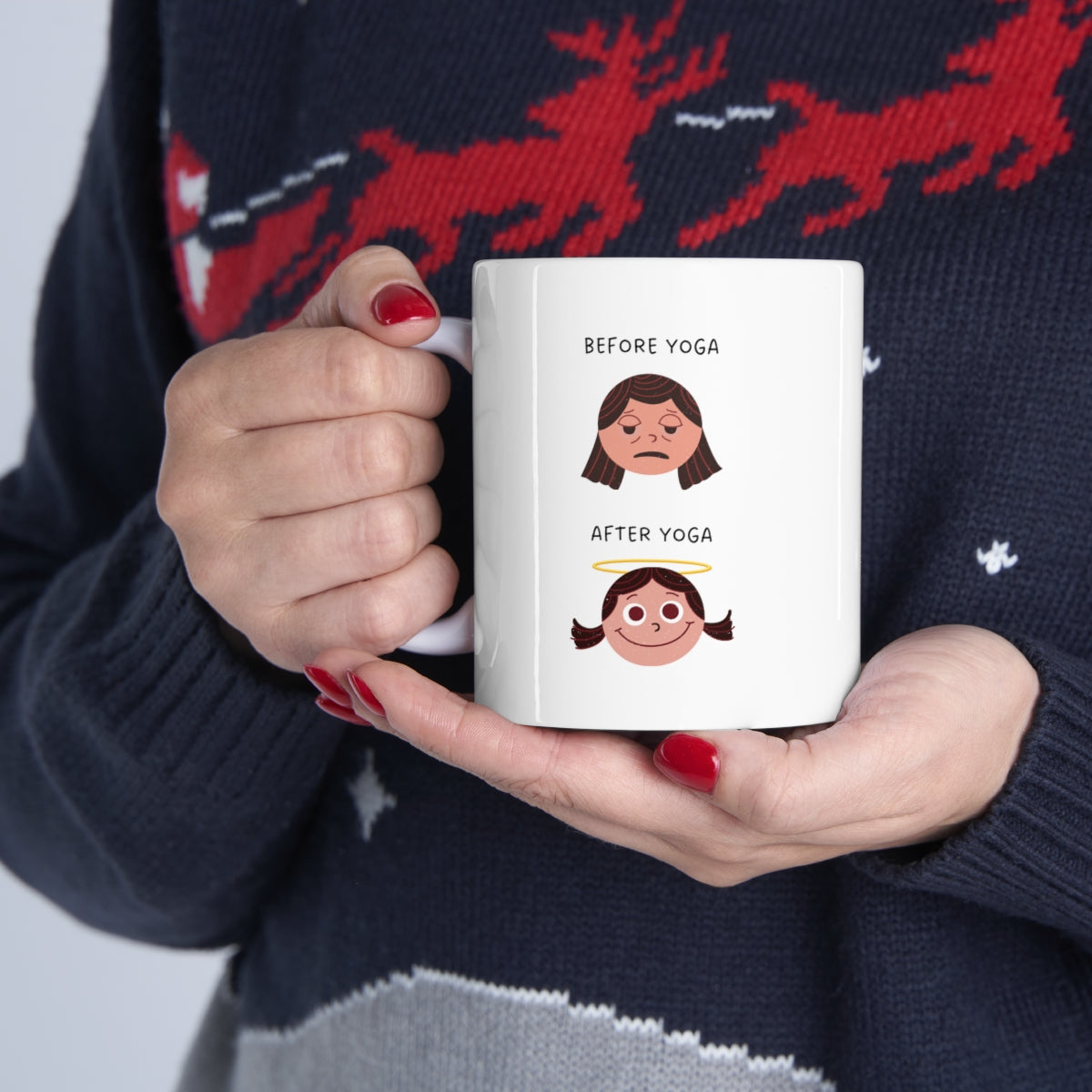Before and After Yoga Novelty Mug