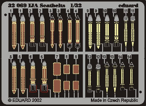 Eduard 32504 1/32 Aircraft- IJA Seatbelts (Painted)