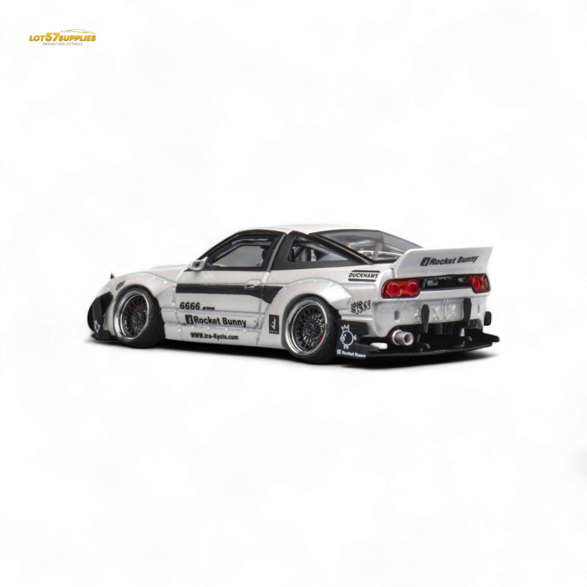 MicroTurbo Custom 180SX - Pandem Rocket Bunny White 1:64