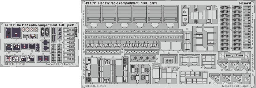 Eduard 491091 1/48 Aircraft- He111Z Radio Compartment for ICM (Painted)(D)